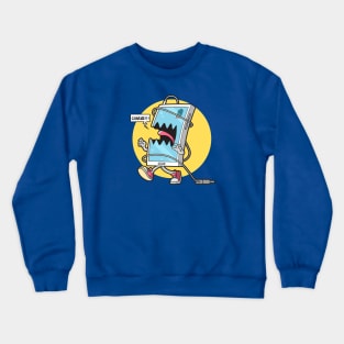 Funny Cartoon Zombie Cell Phone Crewneck Sweatshirt